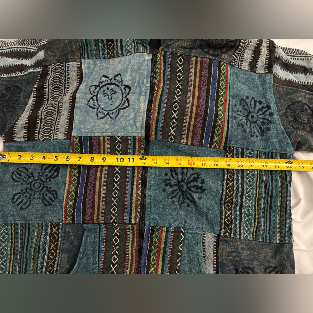 Multicolor Patchwork Hooded Jacket - image 7